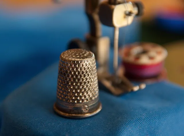 thimble, sewing, sewing machine, thread, thimble, thimble, thimble, thimble, thimble, sewing, sewing machine, sewing machine, sewing machine, sewing machine. Five antique sewing tool collecting categories rated by fakes, identification and risk for first buyers