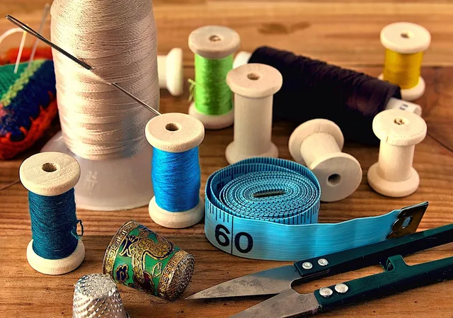 threads, coil, tailor tape, shear, needles, sewing tools, pincushion, yarn, sew, craft, still life, thimble. Antique sewing tools storage rules cover temperature, humidity and separation