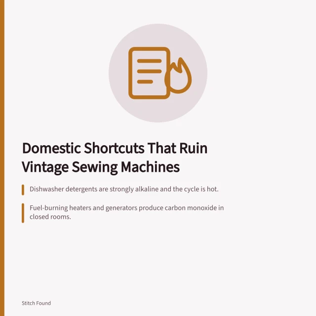Illustration of dangerous home restoration shortcuts: dishwasher, oven, oily rags, heater. Dishwashers and ovens: the beginner shortcuts that ruin a home restoration