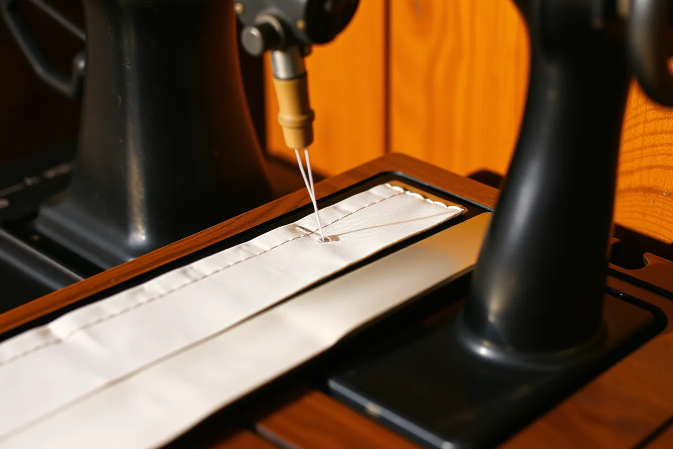 Vintage treadle sewing machine stitching a cotton seam in a museum collection. Which museums let you actually try a vintage machine model before buying