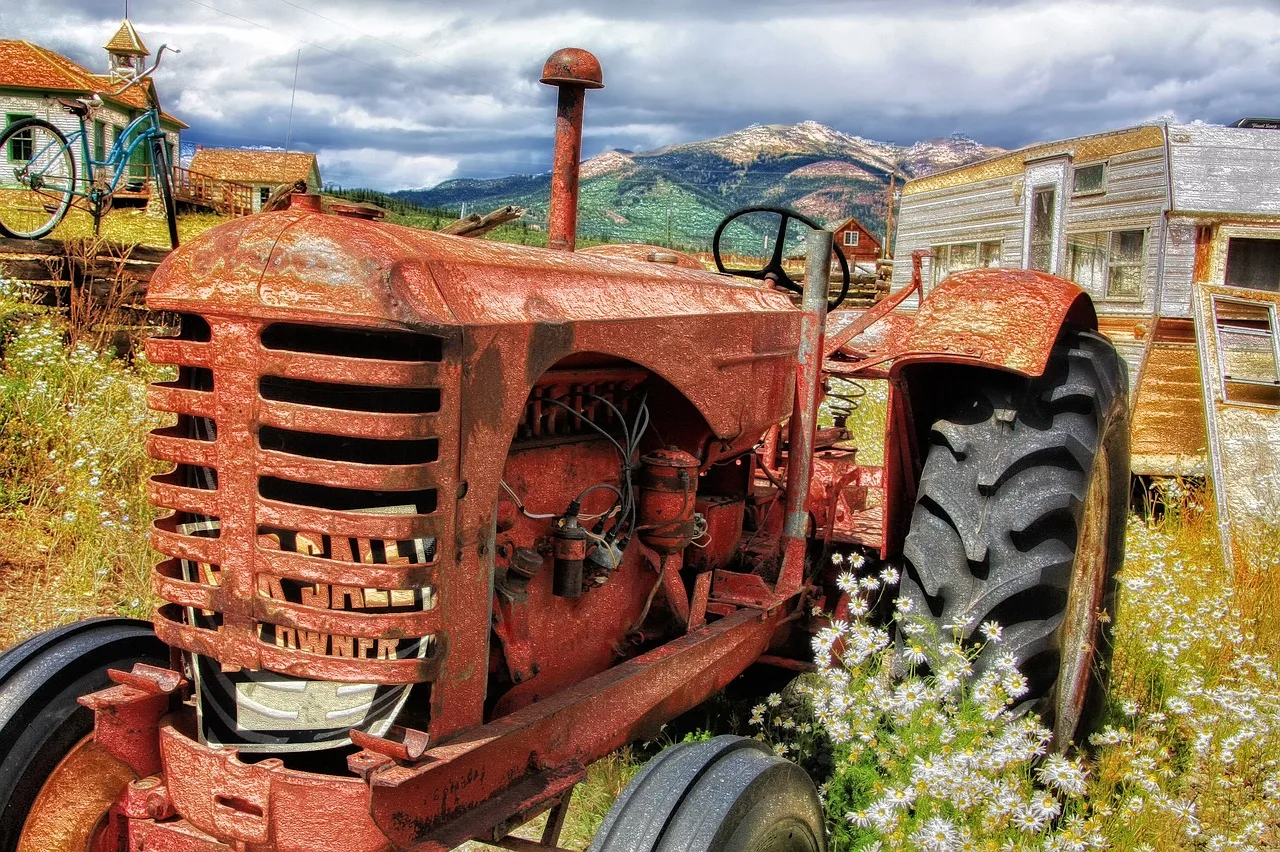 tractor, old, antique, abandoned, rusty, vehicle, transport, agriculture, machine, rural, countryside, farm, farmland, vintage, tractor, tractor, tractor, tractor, tractor, agriculture, farm, farm. Build a sold-comparables record for vintage machine values